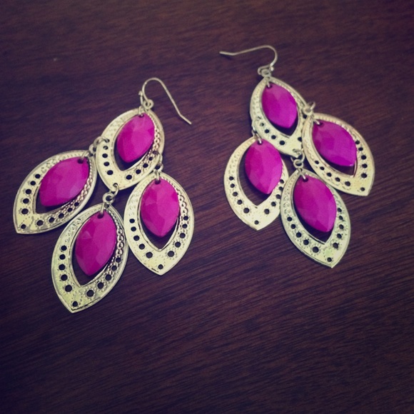 Pink & Gold Earrings