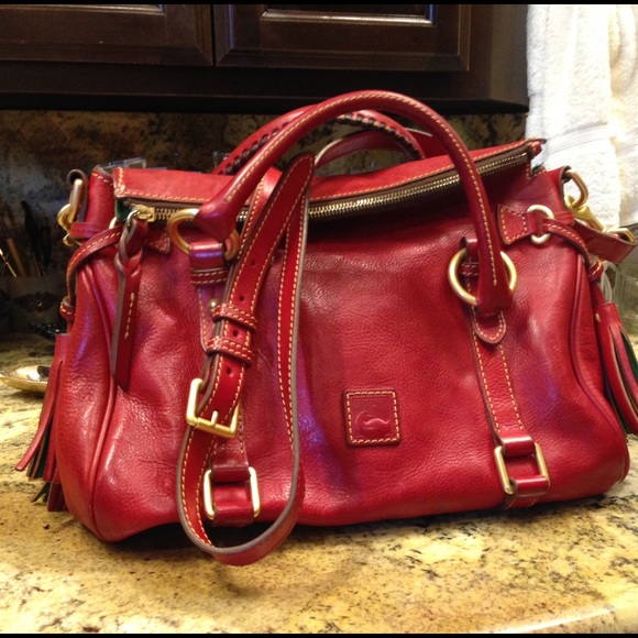 Dooney & Bourke florentine satchel in Crimson.