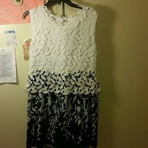 Black and white flower dress