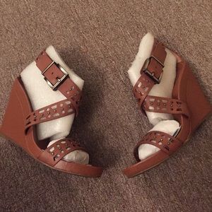 BCBGeneration Brown Wedge Sandals