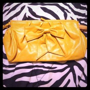 Yellow clutch wristlet