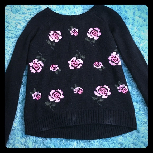 Black Sweater with roses