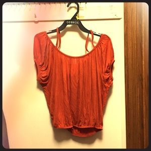 Orange Short Sleeve Crop Top