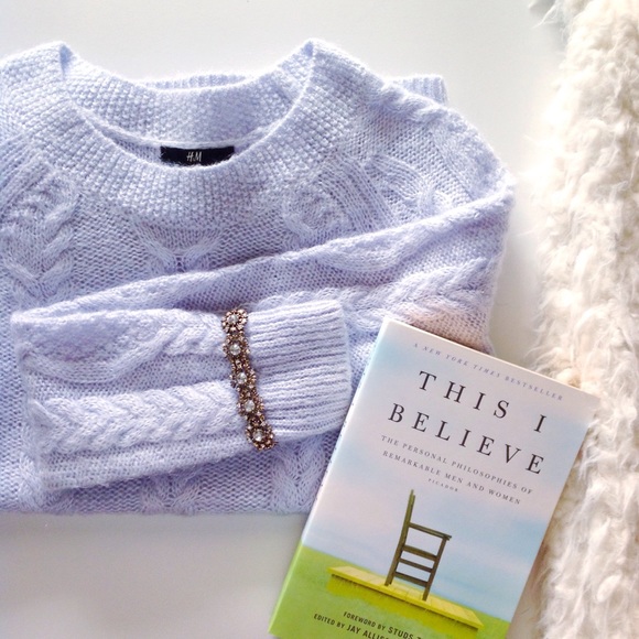 H&M Sweaters - H&M light blue cable knit sweater