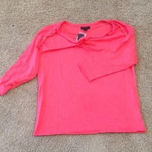 On hold 11/13/15- Coral/Peach 3/4 sleeve Sweater