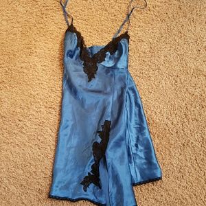 Victoria secret blue silk cami dress.