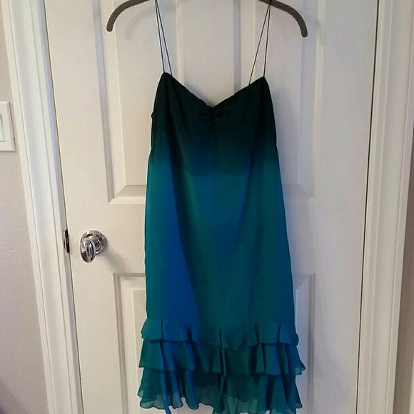 Rebecca Taylor Silk Sea Blue/Green Formal Dress