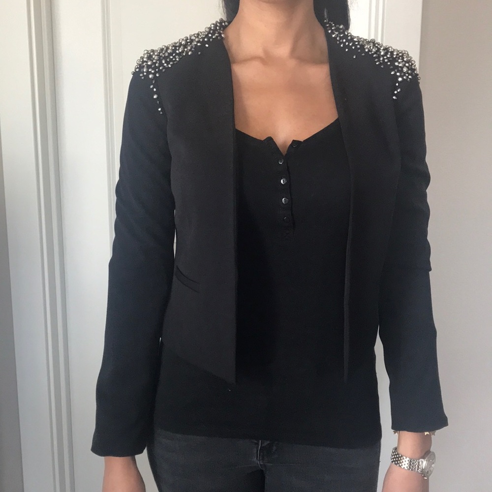 Urban Outfitters Black Blazer with Silver Detail
