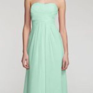 Long Strapless Mint Colored gown