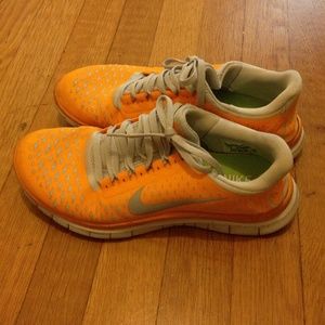 Nike Free 4.0 Highlighter Orange Sneakers
