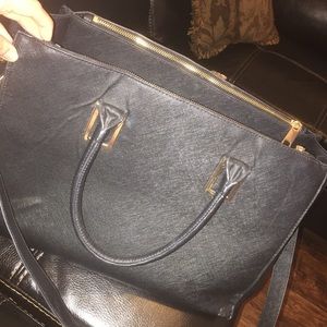 Black gold stud bag