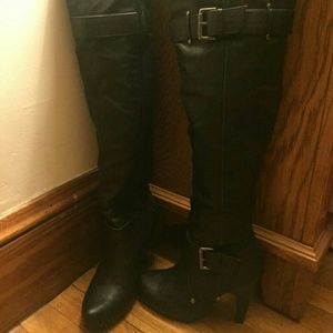 Guess Over the Knee High Black Boots