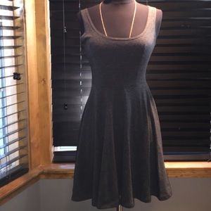 Dark grey scoopneck skater dress