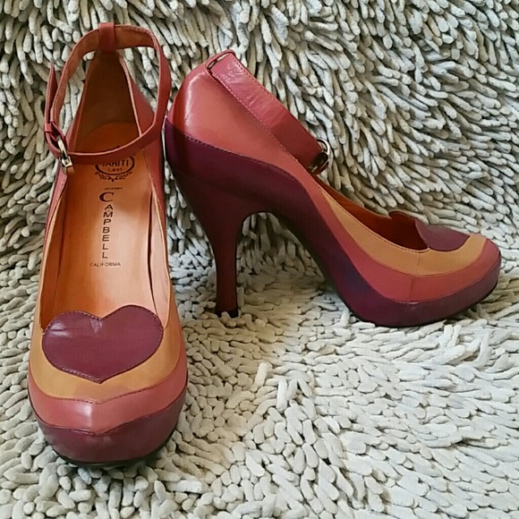 Vintage Heart Ankle Strap Pumps Jeffrey Campbell