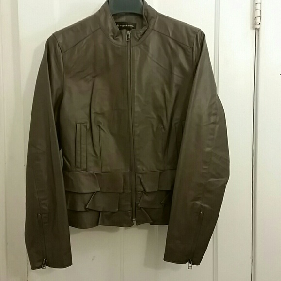 Gray leather jacket