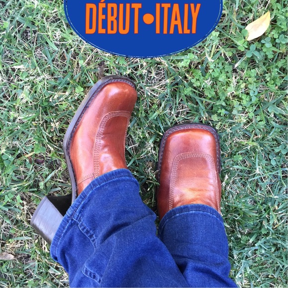 🍒🧨RARE! Copper stacked heel loafers Début - Picture 2 of 4