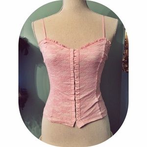 Vintage Pink lace corset top