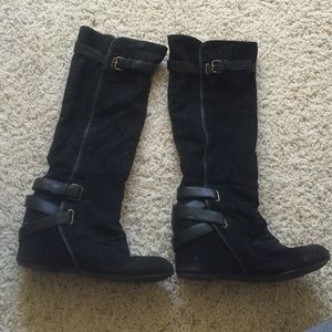 Aldo black wedge winter boots