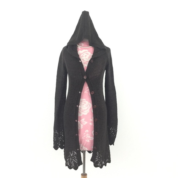 BCBGMaxAzria Sweaters - 🕸Bcbg knit hooded boho cardigan