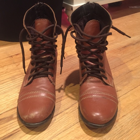 brown combat boots