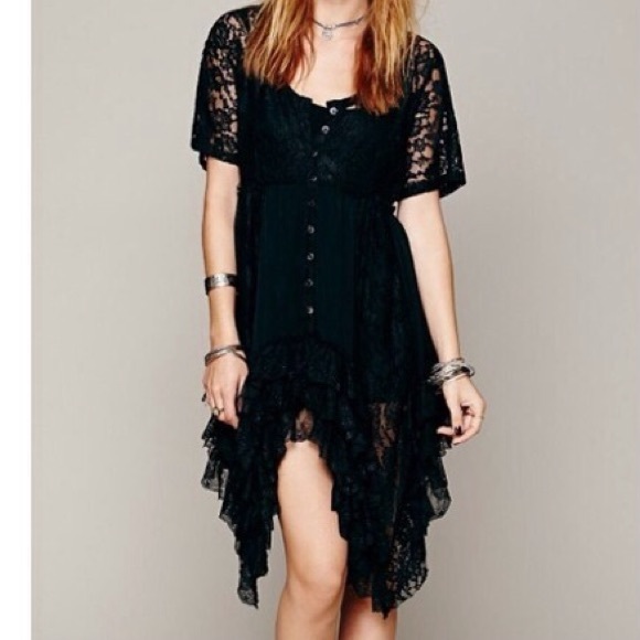 FP Black Prairie Ruffle Lace festival Dresssheer