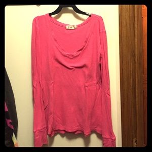 Long Sleeve Pink V-Neck