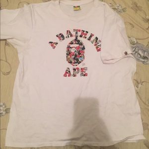 Bape xl white n red shirt