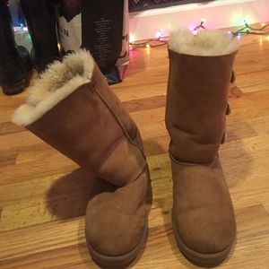 Tall button up chestnut uggs