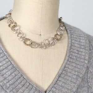 Silver and gold costume necklace
