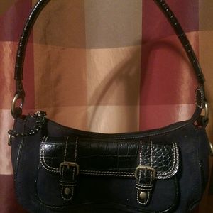 Black suede purse