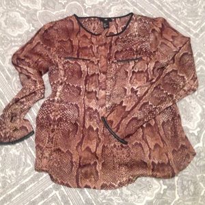 H&M silky snakeskin blouse