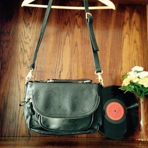 F21 Black Faux Leather Purse