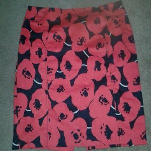 Black and Red Flower print skirt