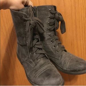 Grey Combat Boots