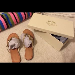 Coach Oceanna Metallic Champagne Sandals