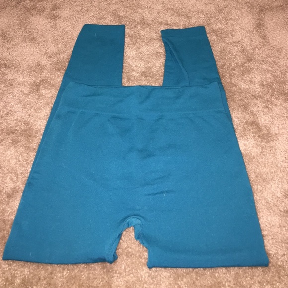 Turquoise fleece leggings