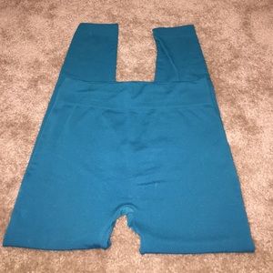 Turquoise fleece leggings