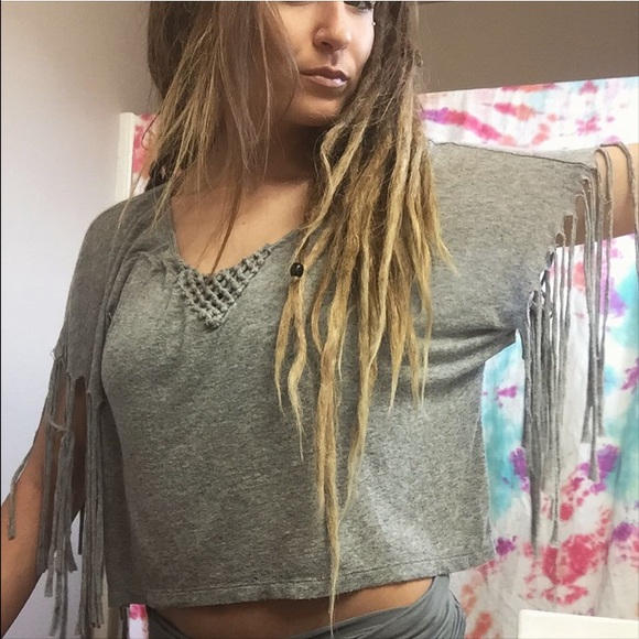 Living doll fringe crop top