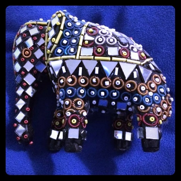 Mirrored elephant statue. Made in Pakistan