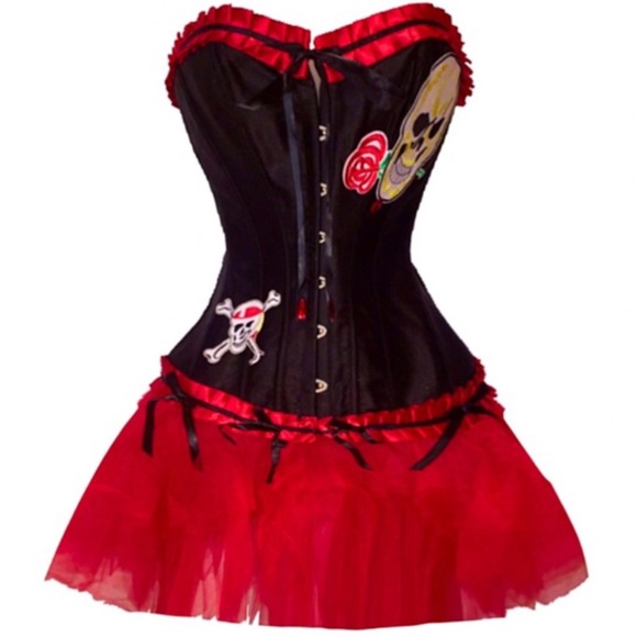 Adorable Skull & Rose Corset Top! NWTs! - Picture 4 of 5
