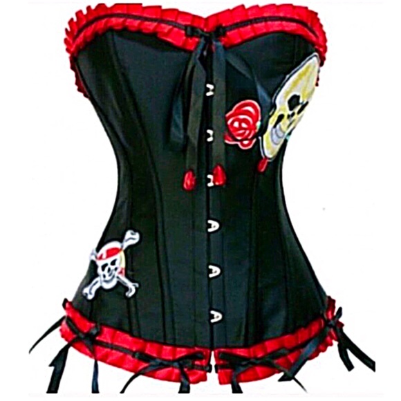 Adorable Skull & Rose Corset Top! NWTs! - Picture 2 of 5