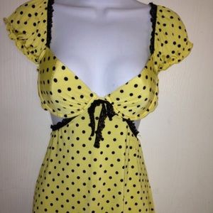 VICTORIA'S SECRET Yellow w/ Black Polka Dots SZ34C