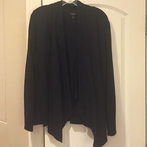 Talbots medium black cotton open cardigan