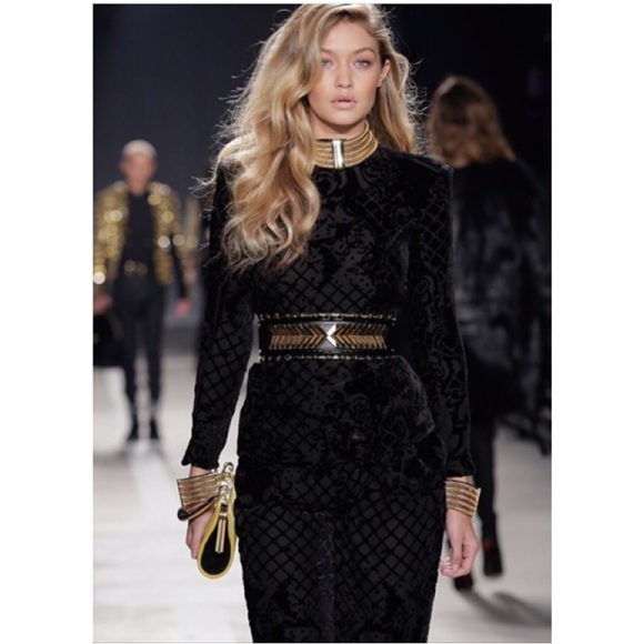 BALMAIN x HM SILK-BLEND VELVET PANTS - Picture 2 of 4