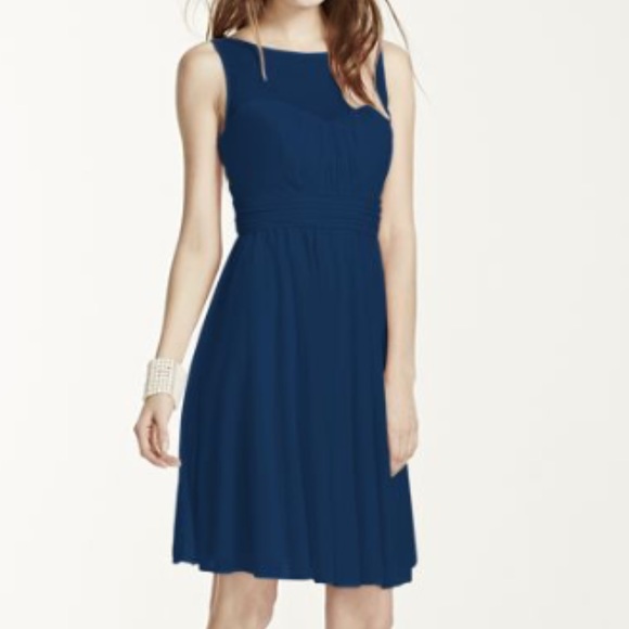 David's Bridal Short Mesh Bridesmaid Dress sz 6