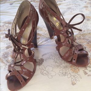 L.A.M.B. Leather Wedges