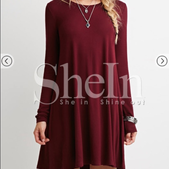 Long sleeve wine red dress! Never been worn!!