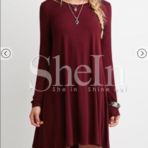 Long sleeve wine red dress! Never been worn!!