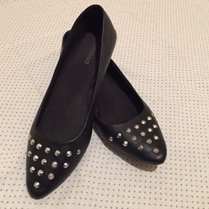 Studded black flats