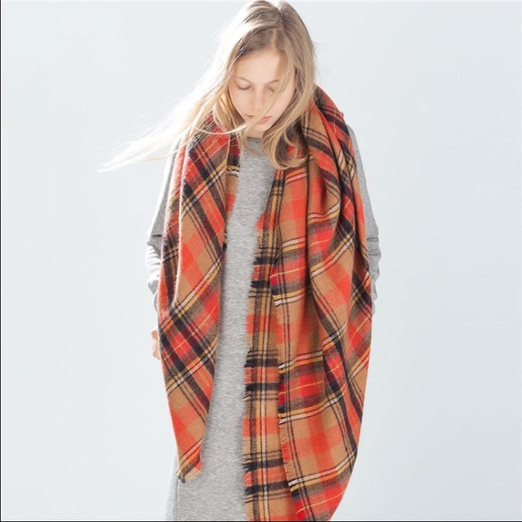 Accessories - Orange Blanket Scarf